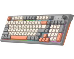 NAXSIR Draadloos Mechanisch Gaming Toetsenbord – Dual Mode (Bluetooth + 2.4G) met RGB Achtergrondverlichting – Geschikt voor PC, Mac & Gaming – Snelle Respons & Klikbare Switches