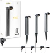 Set van 3 Xelloo Vinz tuinspots met stekker, kabel en grondpinnen.