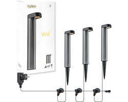 Xelloo® Vinz LED Tuinverlichting set van 3 stuks - 8 meter - Warm Wit Licht - 12V Grondspots voor buiten met Stekker - IP44 Waterbestendig - Padverlichting