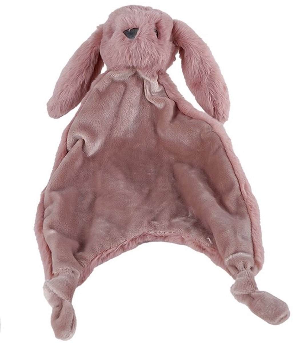 Mini club knuffeldoekje konijn "Wipstaart" met knoopjes pluche 38cm Roze
