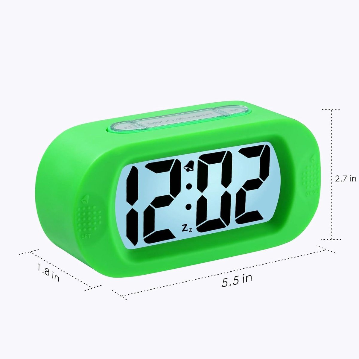 Digitale Wekker Klok - 24uurs wekker - Werkt Op Batterijen - Makkelijk Instelbaar Alarm met Snooze en licht Functie - Kinderwekker Reiswekker - Digitale LED Klok/Wekker - Trendy Wekker Met Snooze functie - Stevige Alarmklok - Groen — cadeau in Elektronica - foto 5