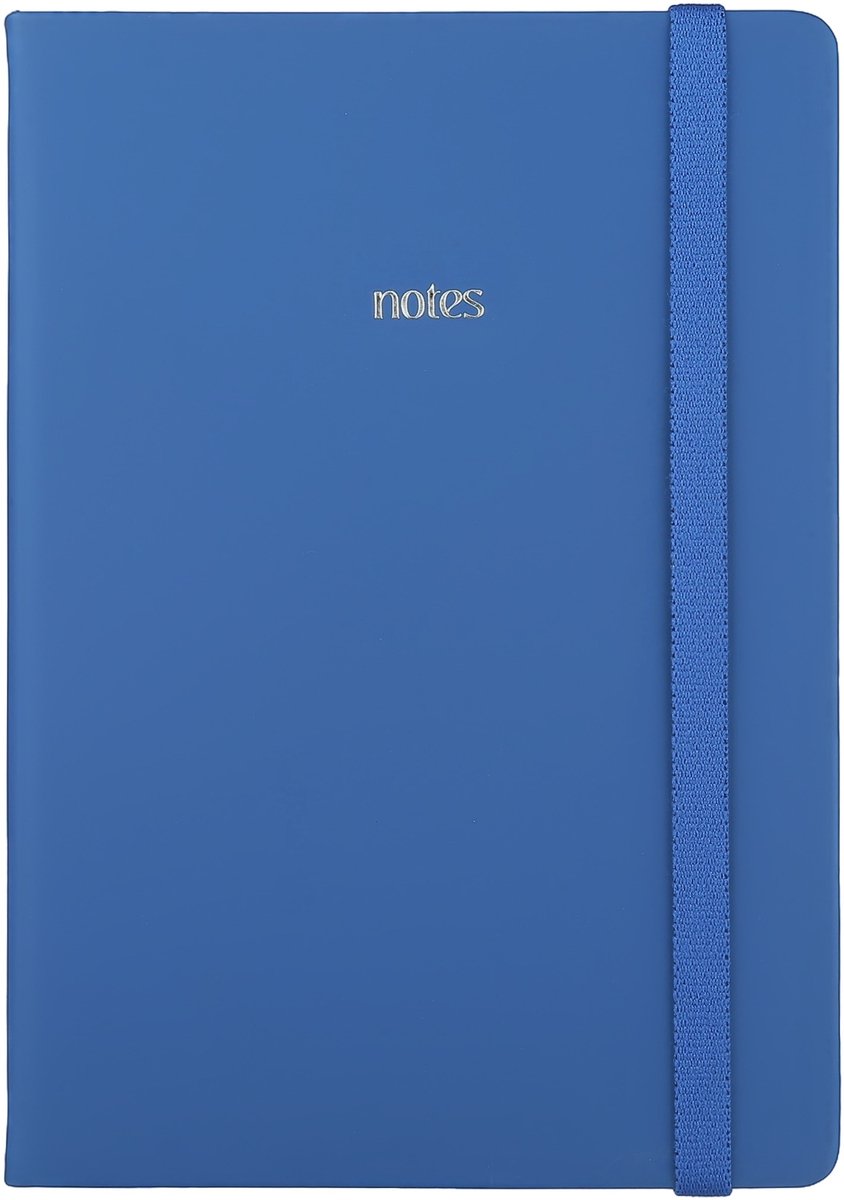 Victoria's Journals - Notitieboek A5 - 160 gsm - Luxe Vegan Leer Hardcover - Gelinieerd - Blauw