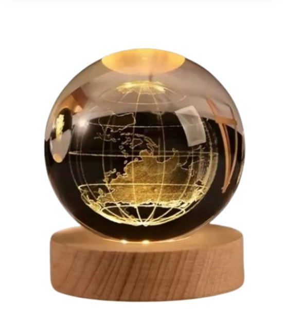 Veilleuse USB LED Ball de Crystal lampe de table 3D lune planète galaxie décoration pour la maison lampe de table speelgoed de fête pour enfants adultes Gifts de Noël