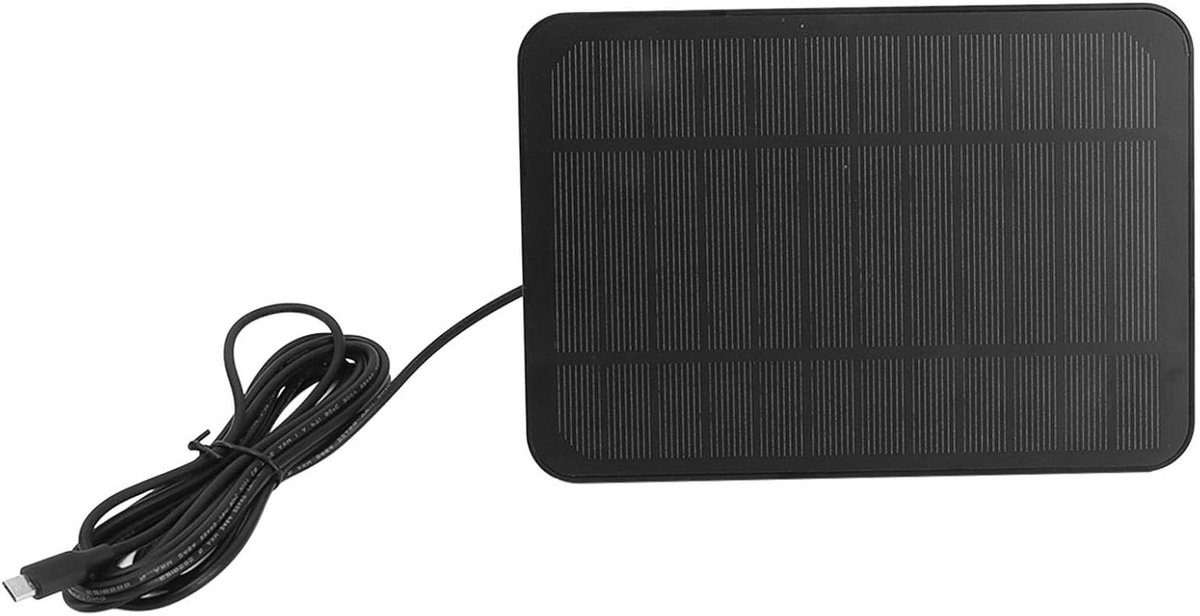 Zonnepaneel voor Buiten, 360 Graden Verstelbare Beugel Eenvoudig Te Installeren 4W 5V Zonnelader voor Beveiligingscamera (Zwart