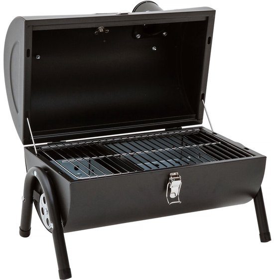 BBQ houtskool barbecue draagbare bbq "Captain" - 42 x 27 x 43 cm - Zwart