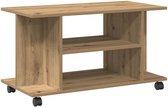 vidaXL - Tv-meubel - met - wieltjes - 80x40x45cm - bewerkt - hout - artisanaal - eiken
