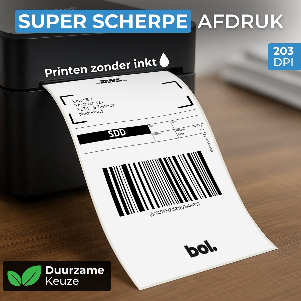 Labelprinter 9X - Bluetooth & USB - Labelmaker - Thermische Printer - Verzendlabel Printer PostNL & DHL – Incl. Labelrol — afbeelding 4