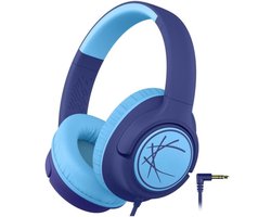 StayPowered Kinderheadset - Gehoorbescherming en Gemoedsrust Gecombineerd! - met Volumebegrenzing - Kristalhelder Stereogeluid - Draaibare Oorschelpen - Verstelbare Hoofdband - Compact Design - Donkerblauw - Levering Sneller dan Aangegeven!