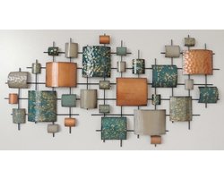Grote 3D Metaal Schilderij Wanddecoratie-Geometric images Geometrische figuren abstract