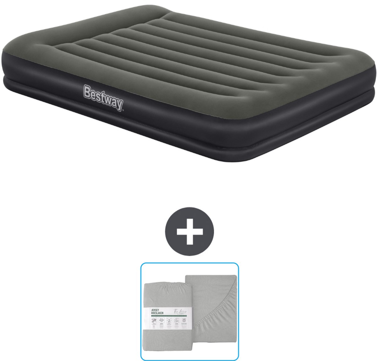 Bestway luchtbed - 2-Persoons - 152 x 203 x 36 cm - Groen - Inclusief en Hoeslaken