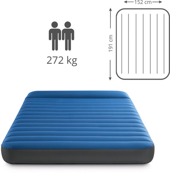 Intex Luchtbed - 2-Persoons - 152 x 203 x 22 cm - Blauw - Inclusief pomp en Hoeslaken van Intex — afbeelding 3
