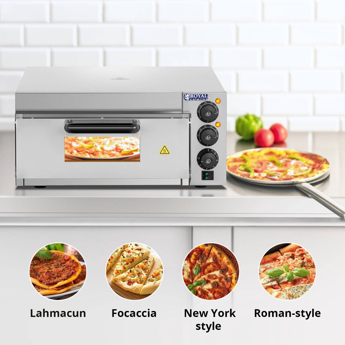Pizzaoven - pizzasteen - 1 kamer - 2000 W - Royal Catering – foto 7