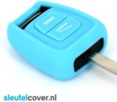 Autosleutel Hoesje geschikt voor Opel - SleutelCover - Silicone Autosleutel Cover - Sleutelhoesje Lichtblauw