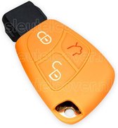 Autosleutel Hoesje geschikt voor Mercedes - SleutelCover - Silicone Autosleutel Cover - Sleutelhoesje Oranje