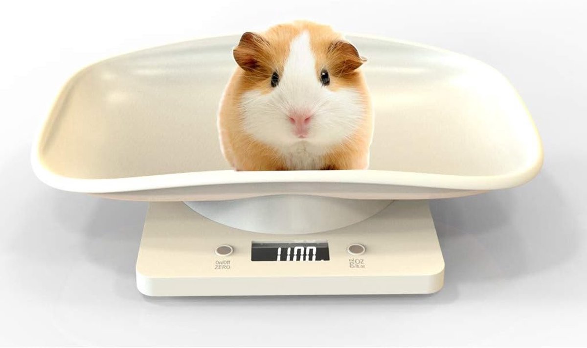 Digitale Huisdierenweegschaal - Multifunctionele Voedselweegschaal met LCD-scherm, 4 Weegmodi tot 10 kg