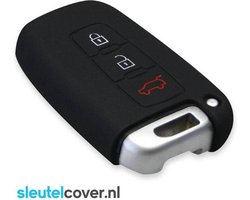 Autosleutel Hoesje geschikt voor Kia - SleutelCover - Silicone Autosleutel Cover - Sleutelhoesje Zwart
