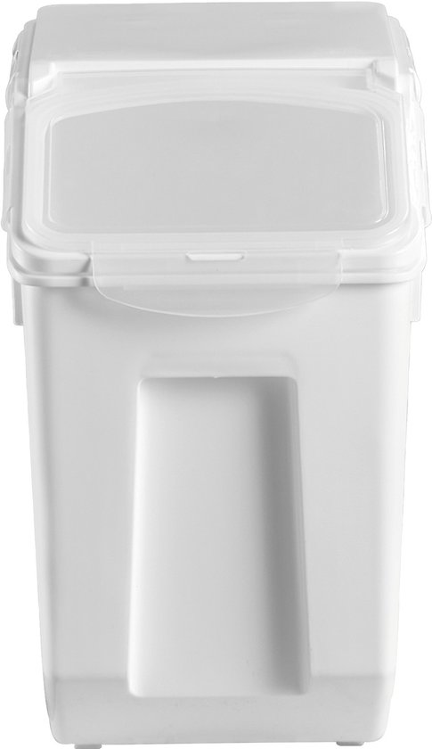 Foto: Rijstcontainerset grote voedselcontainers 4 stuks 3 5 gallons 15 l x 2 4 5 gallons 20 l x 2 luchtdichte deksels wieltjes maatbekers voor keuken en dierenvoeding