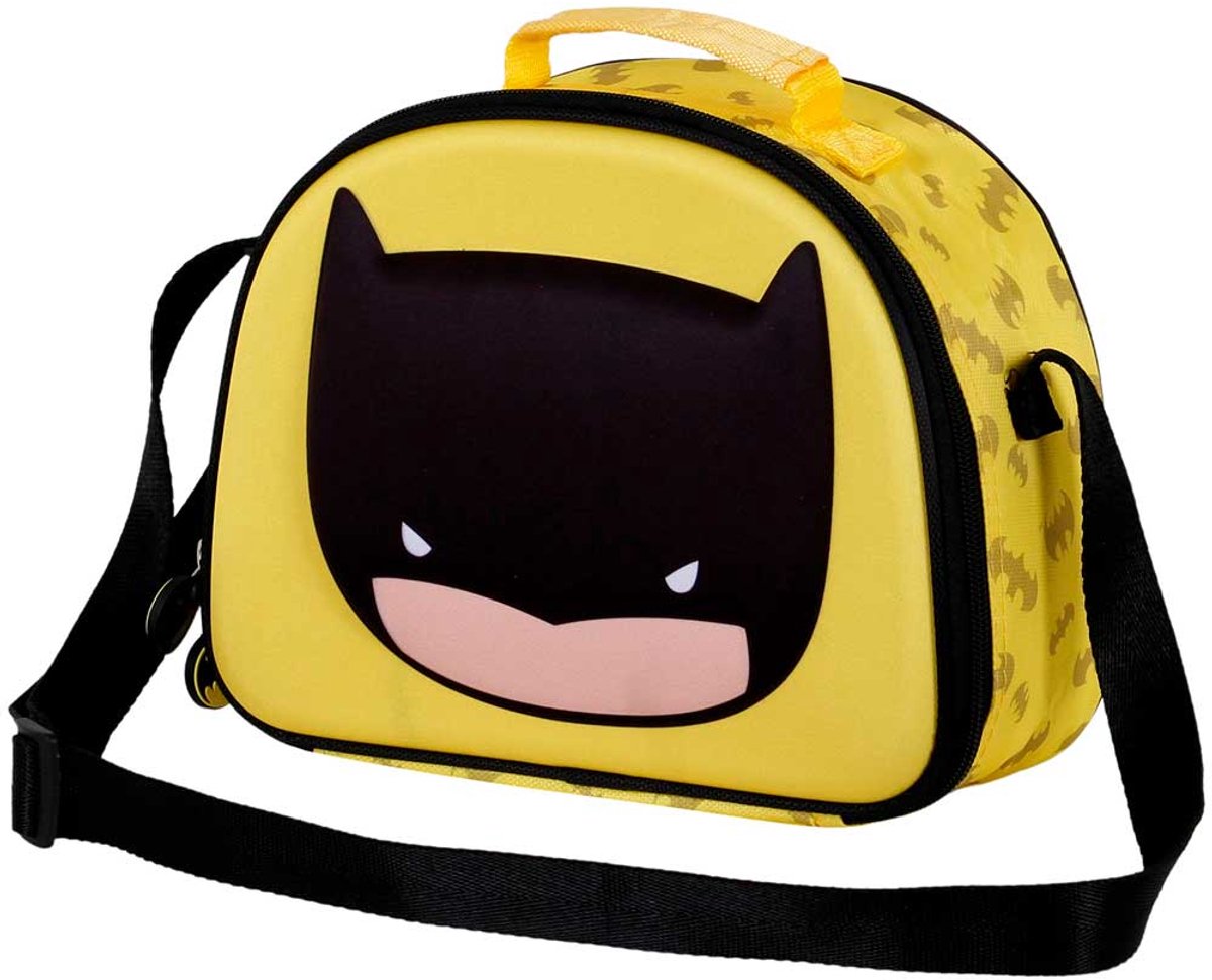 Karactermania - DC Comics Batman - 3D Bobblehead - Thermische Lunchtas - Lunchbox - Broodtrommel met trolley bevestiging - Geel