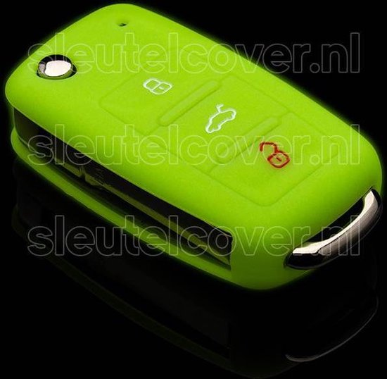 Autosleutel Hoesje geschikt voor Volkswagen / VW - SleutelCover - Silicone Autosleutel Cover - Sleutelhoesje Glow in the dark / Lichtgevend