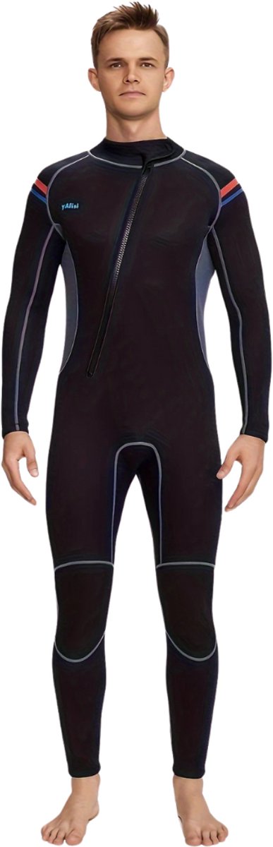 Bovista Wetsuit Heren Swimsuit Shorty Surfpak Duikpak Lange Mouw Zwemsuit Zwart