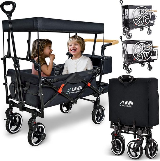 Opvouwbare Strandwagen Voor Op De Camping, Picknick En Tuin - Met Tas En Verstelbare Handgreep