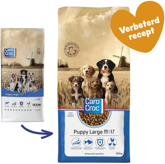 Carocroc Puppy Large Gevogelte&Vlees&Rijst - Hondenvoer - 12.5 kg