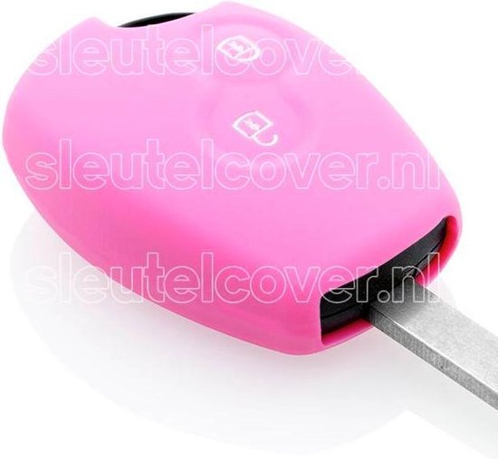 Autosleutel Hoesje geschikt voor Dacia - SleutelCover - Silicone Autosleutel Cover - Sleutelhoesje Roze