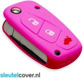 Autosleutel Hoesje geschikt voor Fiat - SleutelCover - Silicone Autosleutel Cover - Sleutelhoesje Roze