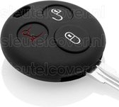 Autosleutel Hoesje geschikt voor Smart - SleutelCover - Silicone Autosleutel Cover - Sleutelhoesje Zwart