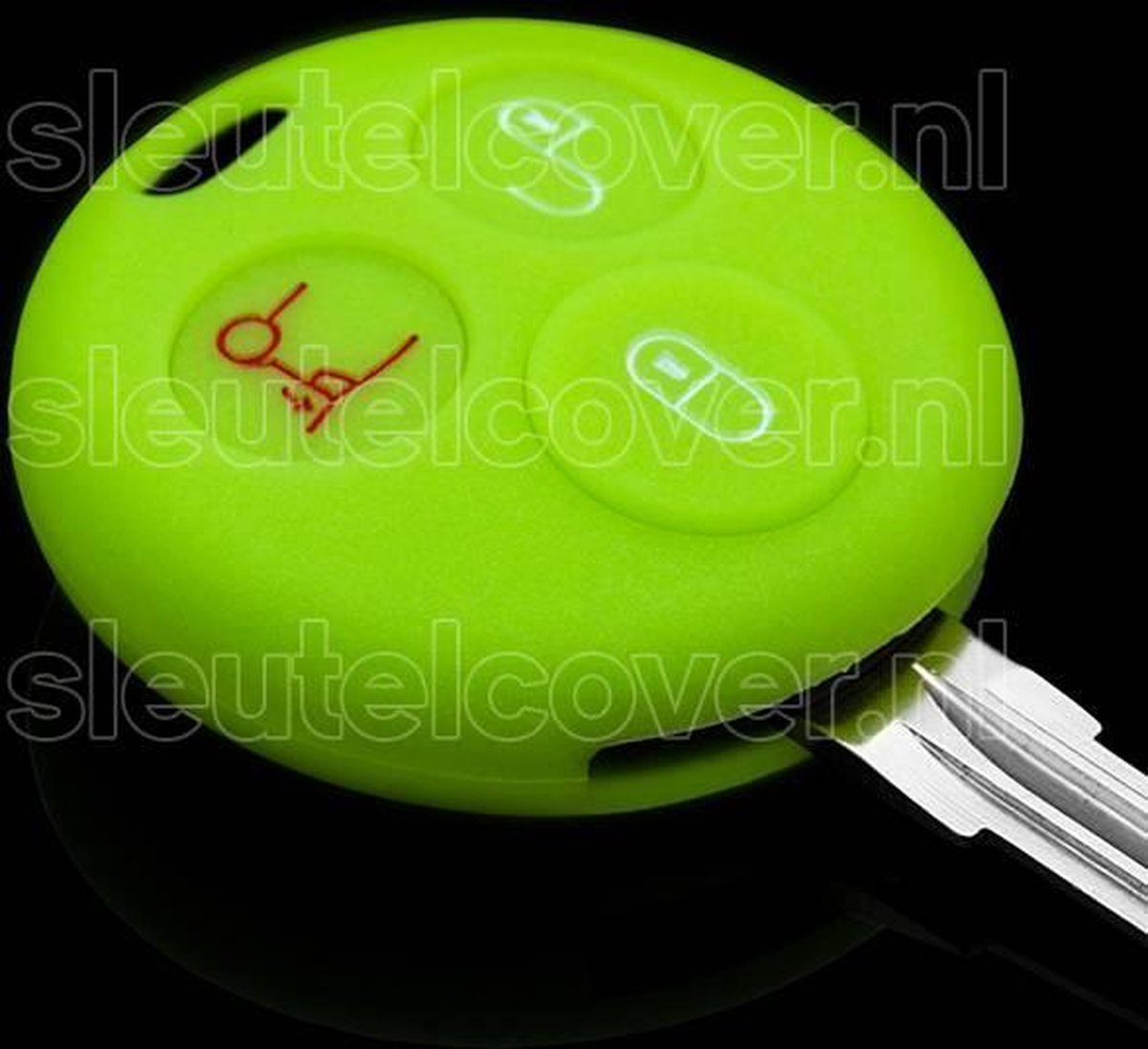 Autosleutel Hoesje geschikt voor Smart - SleutelCover - Silicone Autosleutel Cover - Sleutelhoesje Glow in the dark / Lichtgevend