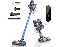 Stofzuiger - Draadloze Stofzuiger - Aanpasbare Zuigkracht - Zonder Zak - LED Scherm - Handheld Verwijderbare - 450W - Smart LCD Touchscreen - Blauw