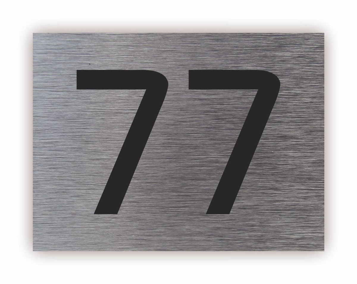 Dibond rvs look huisnummerbord voordeur 20x15cm DB97