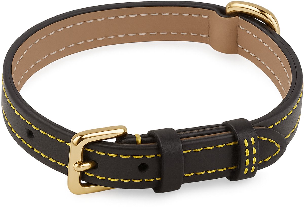 Brute Strength - Luxe leren halsband hond - Zwart - S - (26 - 33 cm) x 1,5cm - honden halsband kleine hond - hondenhalsband - halsband hond leer - leren honden halsband - halsbandje hond - leren hondenhalsband