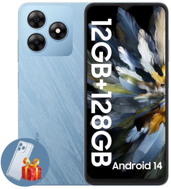 Blackview WAVE 8 Smartphone Android 14 -12(4+8)GB+128GB 6.56 inch 90Hz 4G Dual SIM Ontgrendeld 5000mAh/10W GPS -Blauw