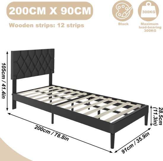Bedframe Nicolas chenille met opbergruimte en hoofdbord 200 x 200 cm Bedframe Nicolas chenille met opbergruimte en hoofdbord 200 x 200 cm
