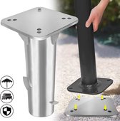 Support de parasol, plaque de base universelle, manchon de sol pour parasols déportés, support de parasol, parasol de jardin, manivelle, parasol outdoor , ancrage au sol robuste, manchon de sol argenté