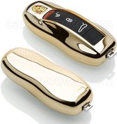 Porsche SleutelCover - Goud / TPU sleutelhoesje / beschermhoesje autosleutel