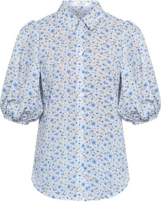 SISTERS POINT Ella-sh64 - Chemisier femme - L.fleur bleue - Taille M