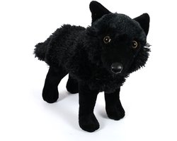 Pia Soft Toys Knuffeldier Wolf - zachte pluche stof - zwart - kwaliteit knuffels - 30 cm - Wolven