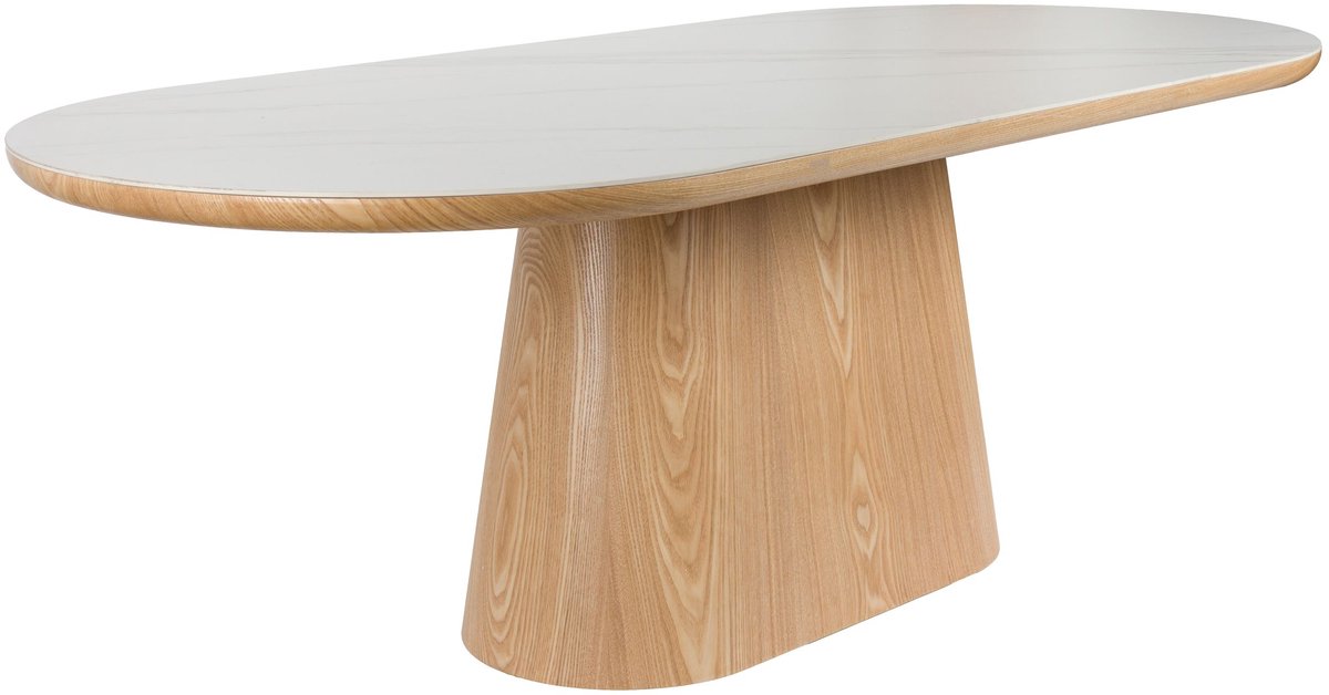 Housecraft Living Almira Eettafel Ovaal 180 cm Hout/ Marmerlook Naturel
