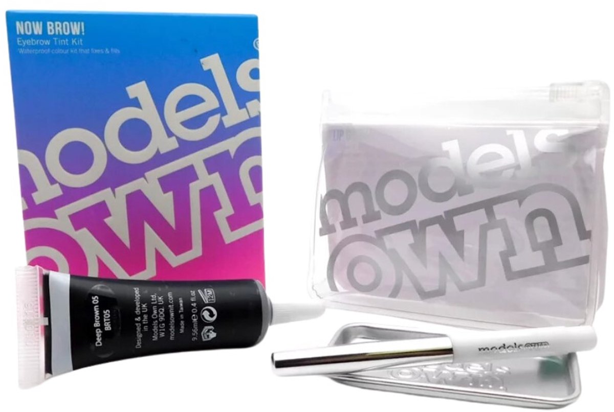 Models Own Now Brow! - 05 Deep Brown - Eyebrow Tint Kit - Wenkbrauwkit - Waterproof - 9,6 ml