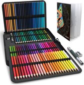 NAPI 120 Professionele Kleurpotloden in Luxe Map - Incl. Mandala Kleurboek voor Volwassenen en Kinderen - Tekenset op Oliebasis - Set van 120 Potloden incl. Accessoires