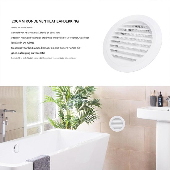 150 x 150 mm kunststof ventilatierooster - zwart - ronde soffit vent - uitlaat ventilatie luifel - luchtinlaat rooster cover - ingebouwd scherm mesh - HVAC ventilatiekanaal cover