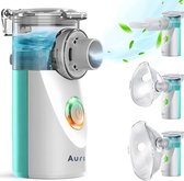 Auriva® Aerosoltoestel - Ultrasone Vernevelaar Inhalator – Inhalatieapparaat voor Kinderen, Volwassenen en Baby’s – Voor Luchtwegaandoeningen - Oplaadbaar - Incl. Maskers en reistas