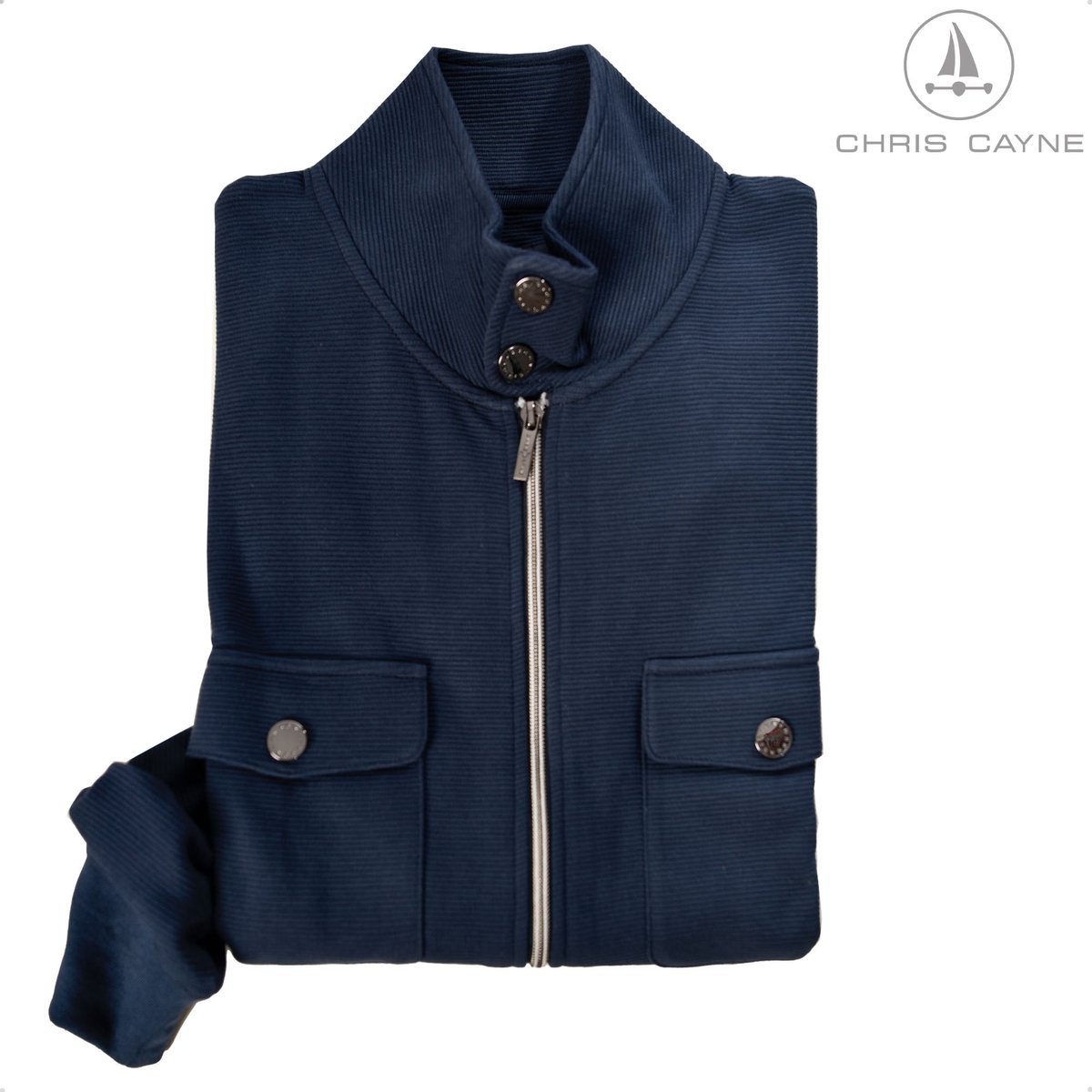 Chris Cayne herenvest - 3XL - donkerblauw - zakken - structuur - valt ruim - stretch - Katoen - jersey - dun vest - ottoman