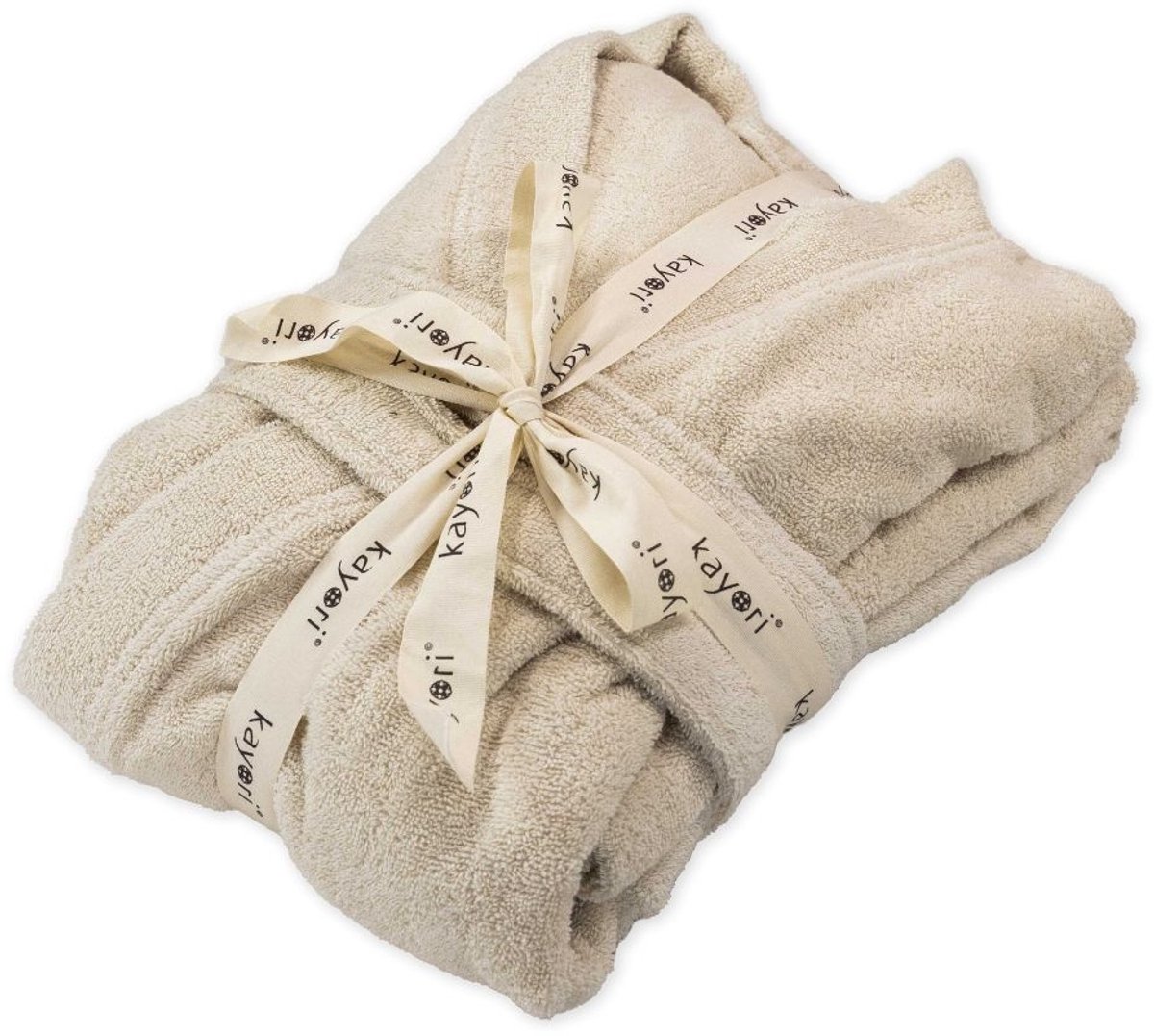 kayori Fusai Badjas - Unisex - Biologisch Katoen - Zand - L - Lang