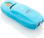 Porsche SleutelCover - Lichtblauw / Silicone sleutelhoesje / beschermhoesje autosleutel