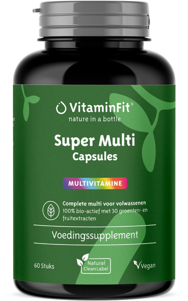 Goedkoopste VitaminFit Vegan Multivitamine Capsules - 100 Natuurlijk & Plantaardig - 60 Capsules - Mix van Bio-actieve Vitamines en Mineralen