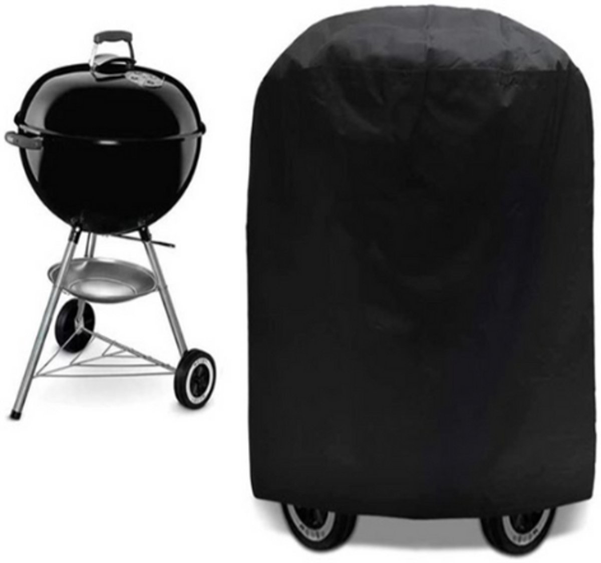 Afdekhoes – Beschermhoes voor BBQ – 71x77 cm – Barbecue Hoes – Waterafstotend – Weerbestendige BBQ Cover – Kunststof – Zwart