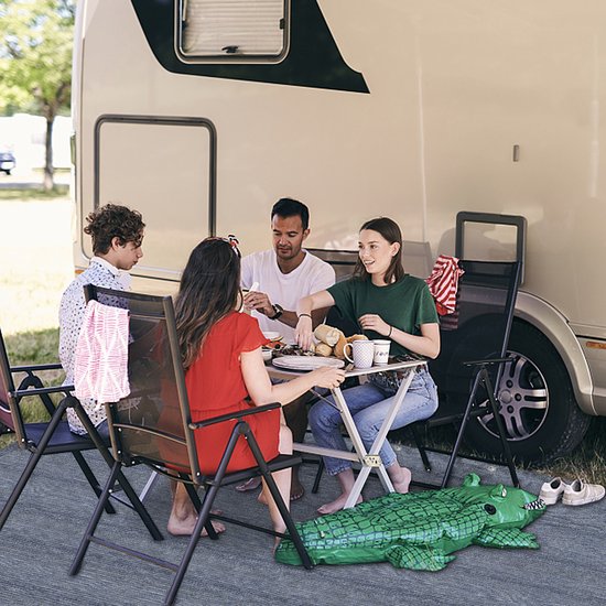 Voortenttapijt Tenttapijt Ondertapijt voor buiten kamperen Voortenttapijt Campingmat Voortenttapijt Voortentvloer van HDPE Tentvloer Zacht met draagtas voor tent Camper Blauw-grijs 200x200cm van Merkloos — afbeelding 4